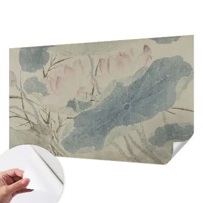 Papier peint photographique sur tissu non tissé feuilles de lotus