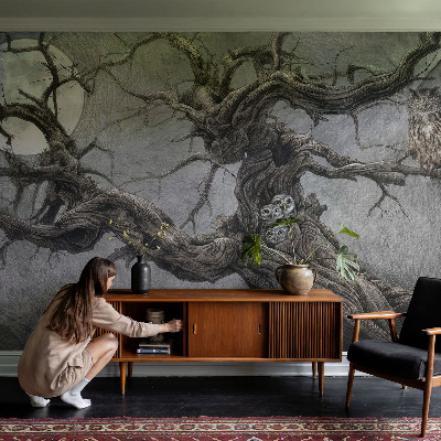 Papier peint tendance chambre adulte Tajomná sova