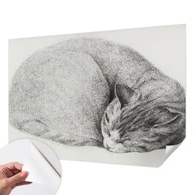 Papier peint intissé imprimé Chat enroulé
