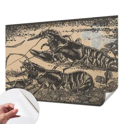 Papier peint photo sur tissu non tissé écrevisses d'eau