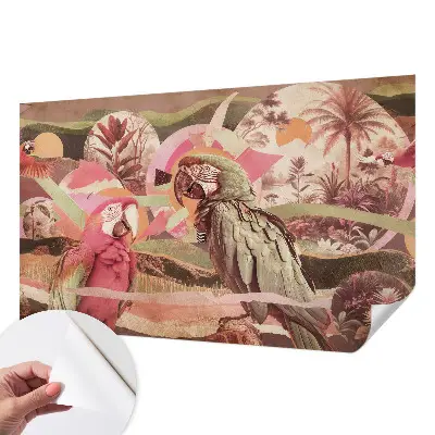 Papier peint intissé oiseaux tropicaux