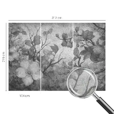Papier peint photographique sur tissu non tissé branche de fleur