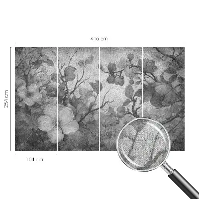Papier peint photographique sur tissu non tissé branche de fleur