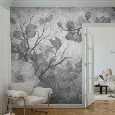 Papier peint photographique sur tissu non tissé branche de fleur