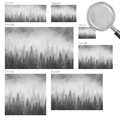 Papier peint photo grand format pour le mur brouillard forestier