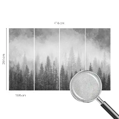 Papier peint photo grand format pour le mur brouillard forestier