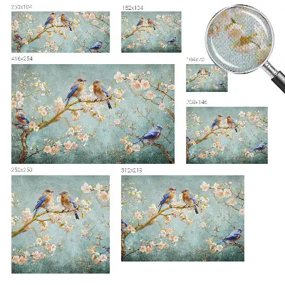Papier peint photographique intissé oiseaux printaniers