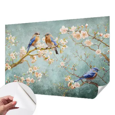 Papier peint photographique intissé oiseaux printaniers