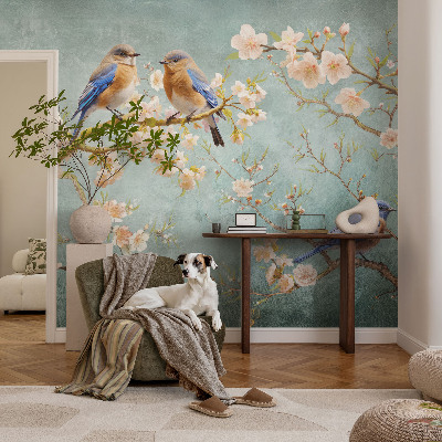 Papier peint tendance chambre adulte Jarné vtáky