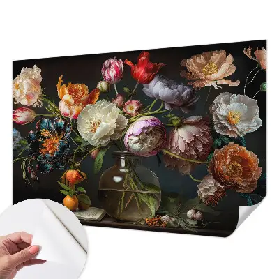 Papier peint photographique sur tissu non tissé bouquet de fleurs