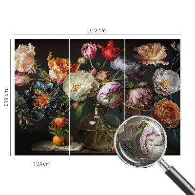 Papier peint photographique sur tissu non tissé bouquet de fleurs