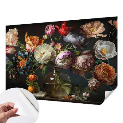 Papier peint photographique sur tissu non tissé bouquet de fleurs