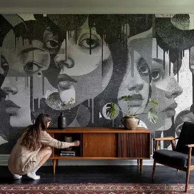 Papier peint photo grand format pour le mur Visages de femmes