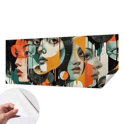 Papier peint photo sur tissu non tissé Visages colorés