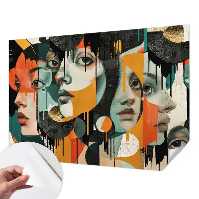 Papier peint photo sur tissu non tissé Visages colorés