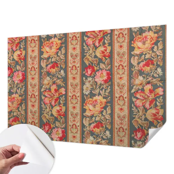 Papier peint intissé imprimé fleurs colorées