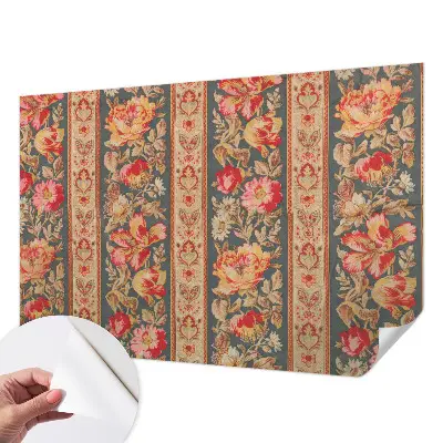 Papier peint intissé imprimé fleurs colorées