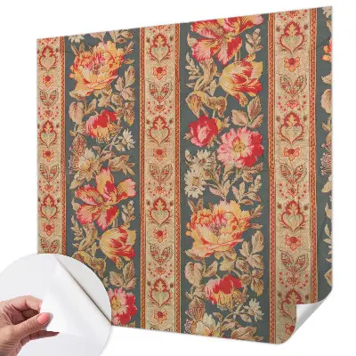 Papier peint intissé imprimé fleurs colorées