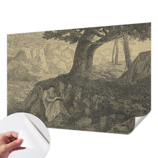 Papier peint tête de lit chambre adulte Čítanie postavy
