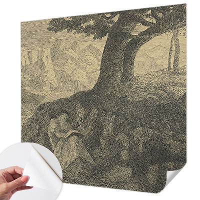 Papier peint tête de lit chambre adulte Čítanie postavy