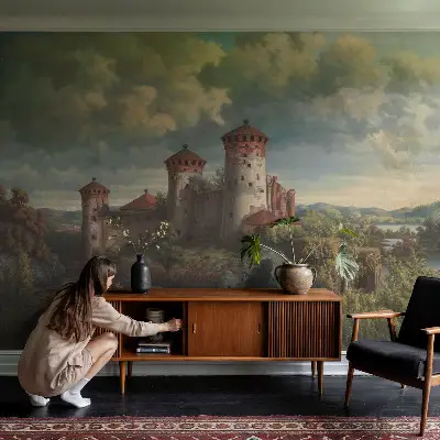 Papier peint photographique sur tissu non tissé paysage romantique