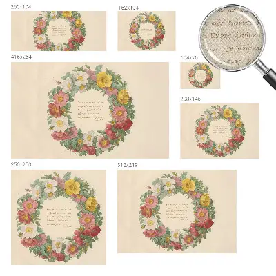 Papier peint photographique intissé couronne de fleurs