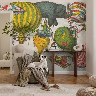 Papier peint intissé voyage en ballon