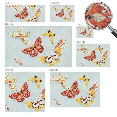 Papier peint photo imprimé sur tissu non tissé Papillons artistiques
