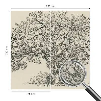Papier peint photo sur tissu non tissé Illustration d'arbre