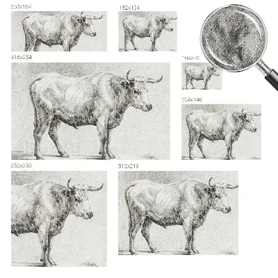 Papier peint photographique intissé Crayon Bull