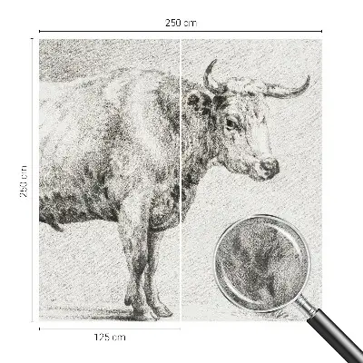 Papier peint photographique intissé Crayon Bull