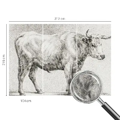 Papier peint photographique intissé Crayon Bull