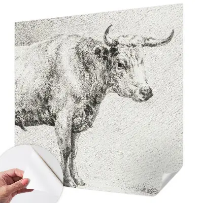 Papier peint photographique intissé Crayon Bull