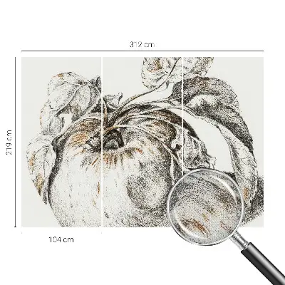 Papier peint photo imprimé sur tissu non tissé feuilles de pommier
