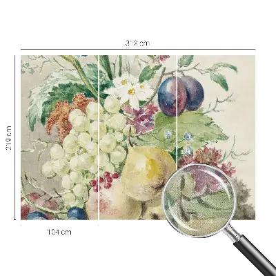 Papier peint photographique sur tissu non tissé Fleurs et fruits