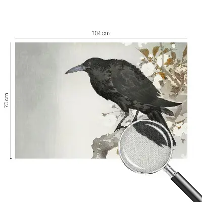 Papier peint intissé imprimé Corbeau dans les fleurs