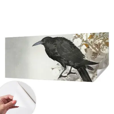 Papier peint intissé imprimé Corbeau dans les fleurs