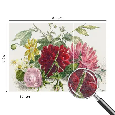 Papier peint photo sur tissu non tissé bouquet de fleurs