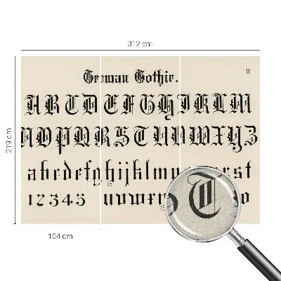 Papier peint intissé imprimé Lettres gothiques