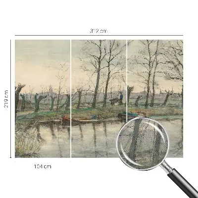 Papier peint intissé imprimé paysage d'hiver
