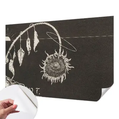 Papier peint photo grand format pour le mur tournesol nostalgique