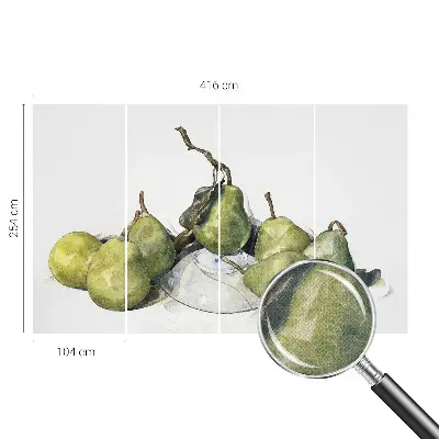 Papier peint photographique intissé poires aquarelle
