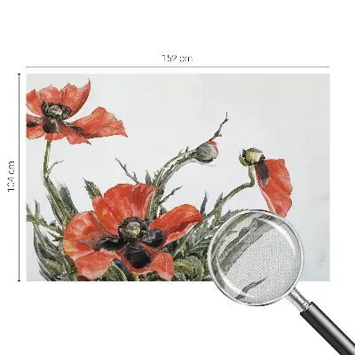 Papier peint photo imprimé sur tissu non tissé Coquelicots rouges