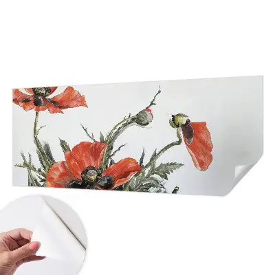 Papier peint photo imprimé sur tissu non tissé Coquelicots rouges