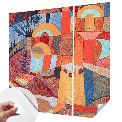 Papier peint intissé mosaïque colorée