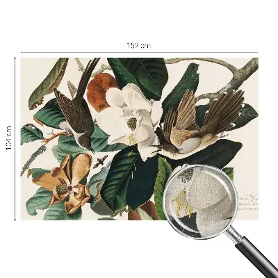 Papier peint photographique sur tissu non tissé oiseaux magnolias