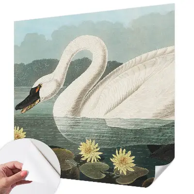 Papier peint intissé imprimé Cygnes et nénuphars