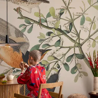 Papier peint intissé oiseaux colorés