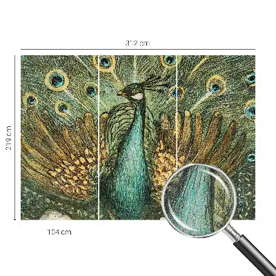 Papier peint photo grand format pour le mur Paon majestueux
