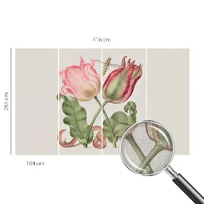 Papier peint photographique sur tissu non tissé beauté des tulipes